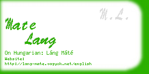 mate lang business card